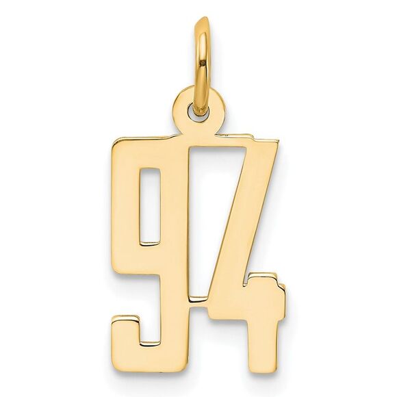 14k Yellow Gold Small Elongated Number 94 Charm